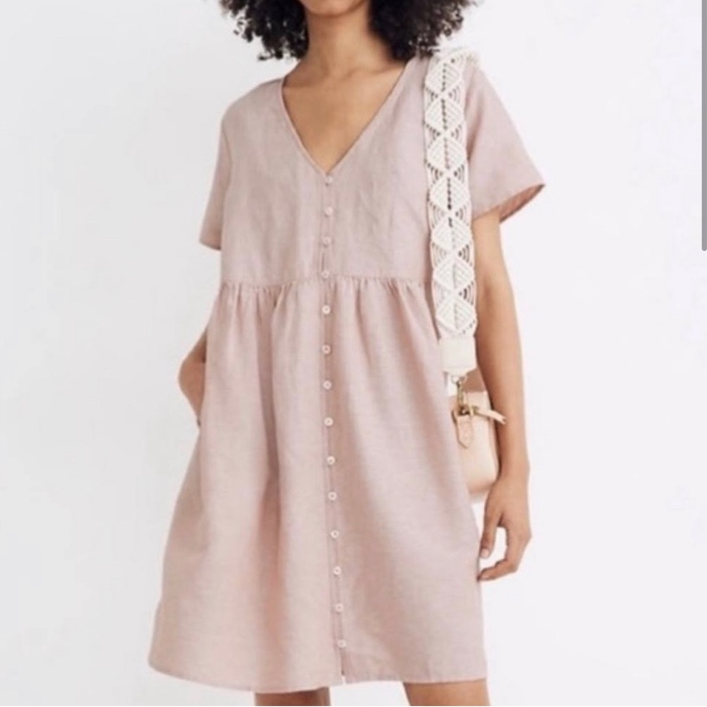 NWOT Madewell Blush Pink Button Down Dress